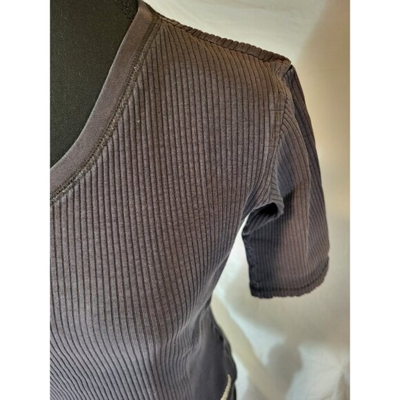 Vtge Harley Davidson Black Ribbed V Neck Womans Top Size Small? - Picture 3 of 5